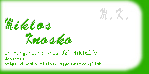 miklos knosko business card